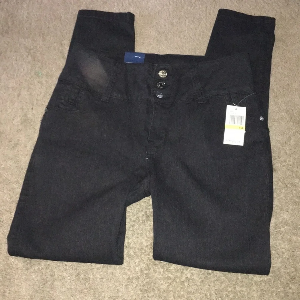 NWT Diamanté Jeans Jet Black Skinny Jeans - Picture 3 of 7